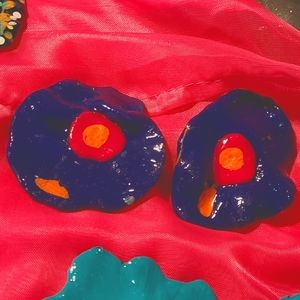 Artsy Flower Bomb Earrings are lightweight with backing.